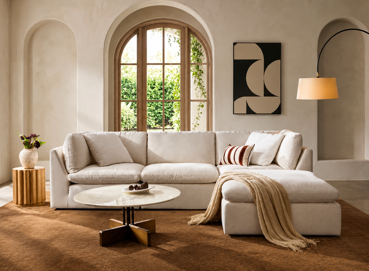 Hilton 3-pc Modular Sofa W/Ottoman