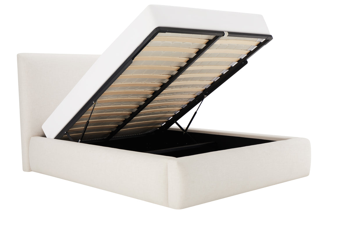 Noelle Storage Bed — Lift-up Storage, Linen Fabric