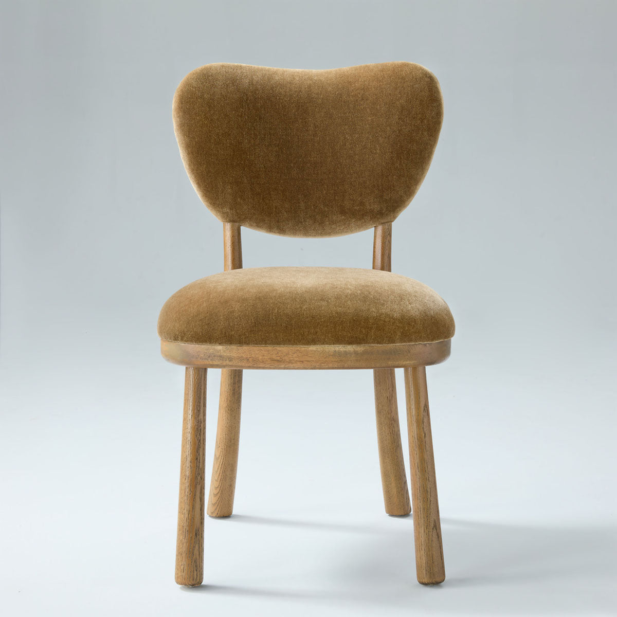 Vane Chenille Upholstered Dining Chair with Solid Oak Frame