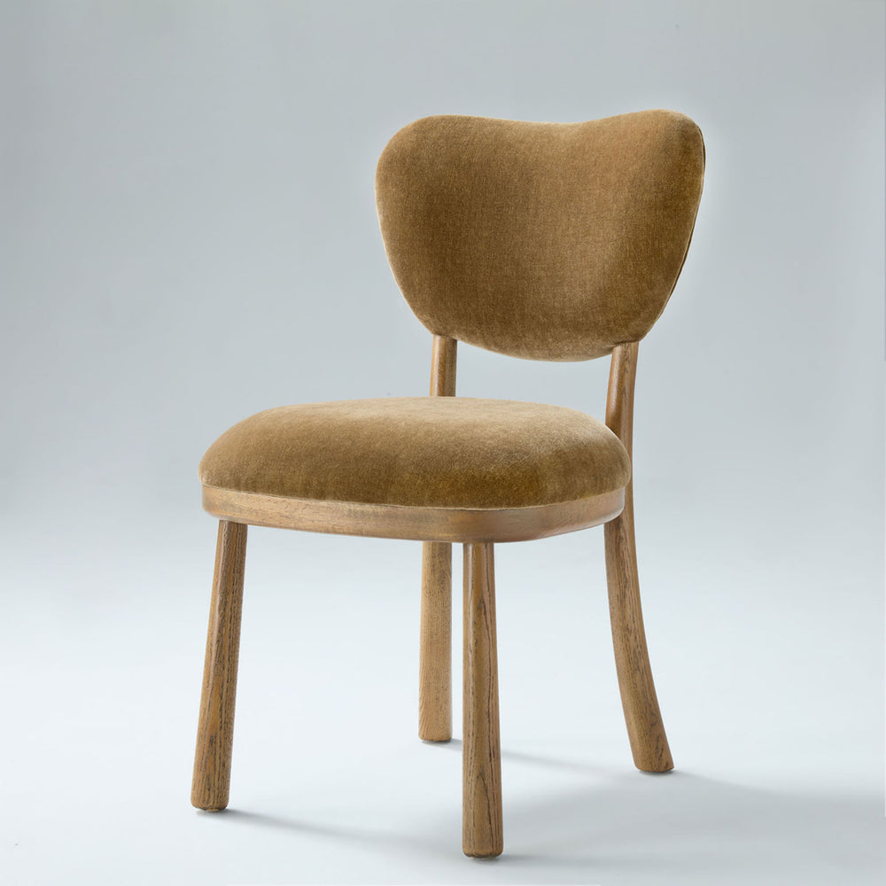 Vane Chenille Upholstered Dining Chair with Solid Oak Frame