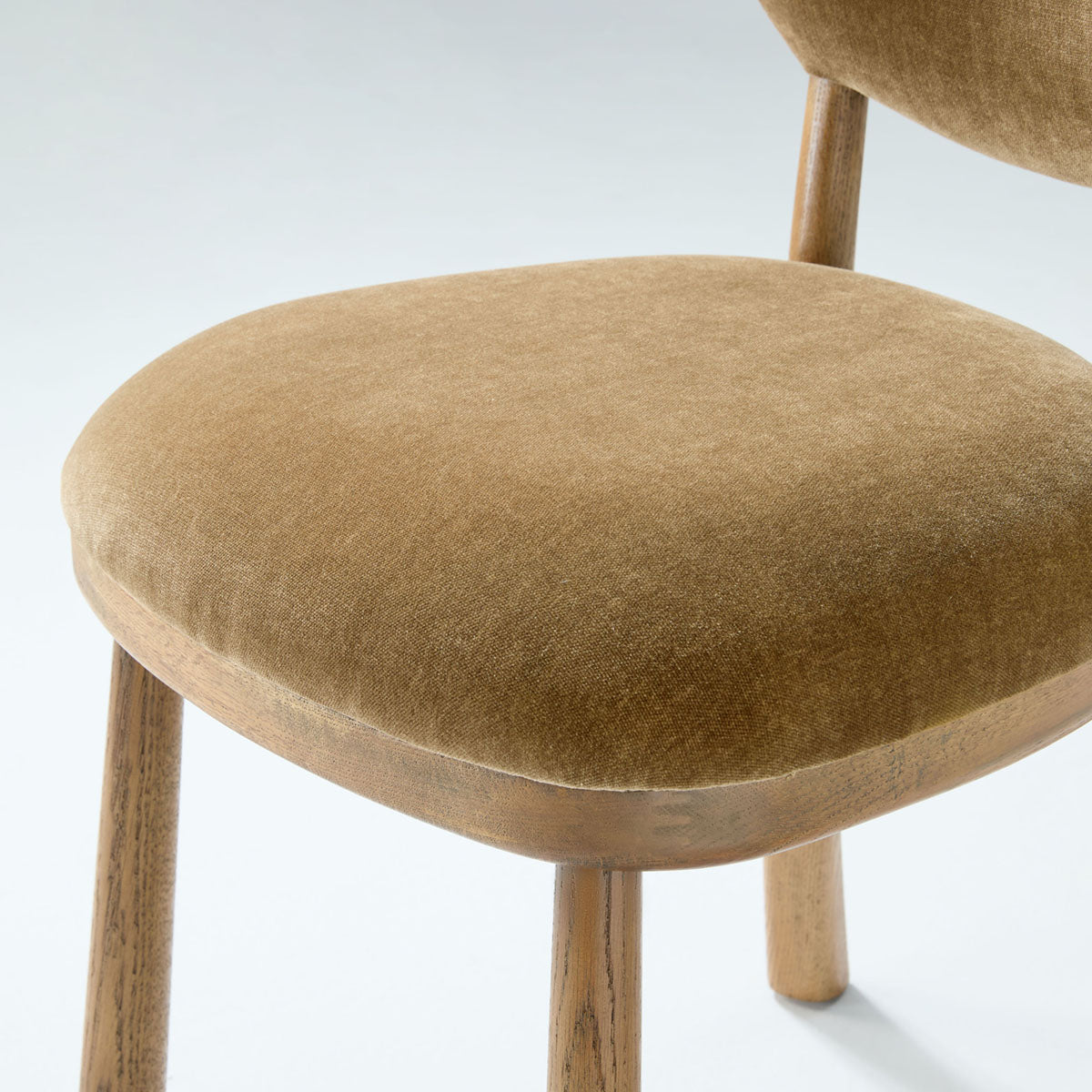 Vane Chenille Upholstered Dining Chair with Solid Oak Frame