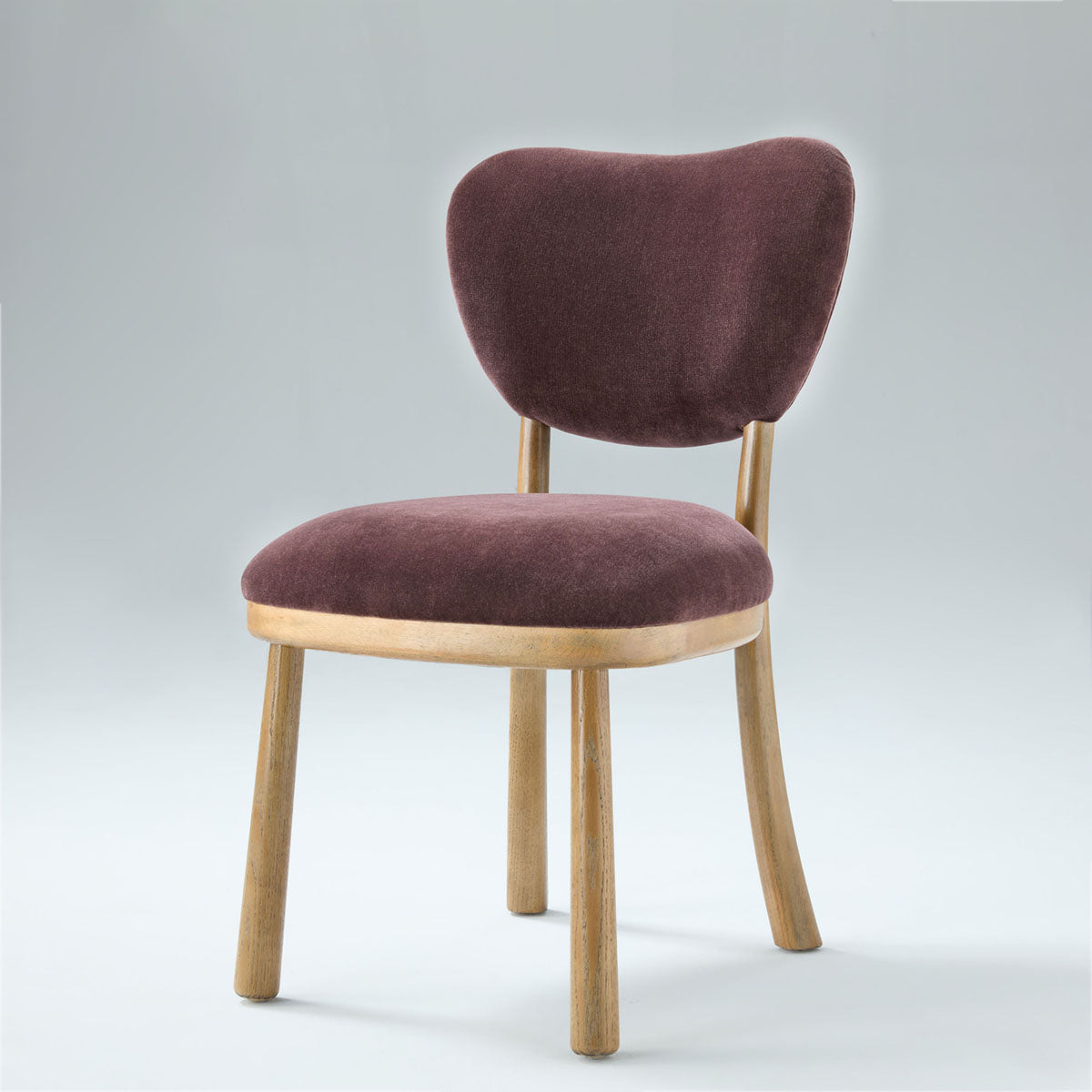 Vane Chenille Upholstered Dining Chair with Solid Oak Frame
