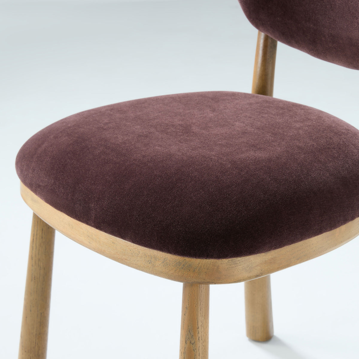 Vane Chenille Upholstered Dining Chair with Solid Oak Frame