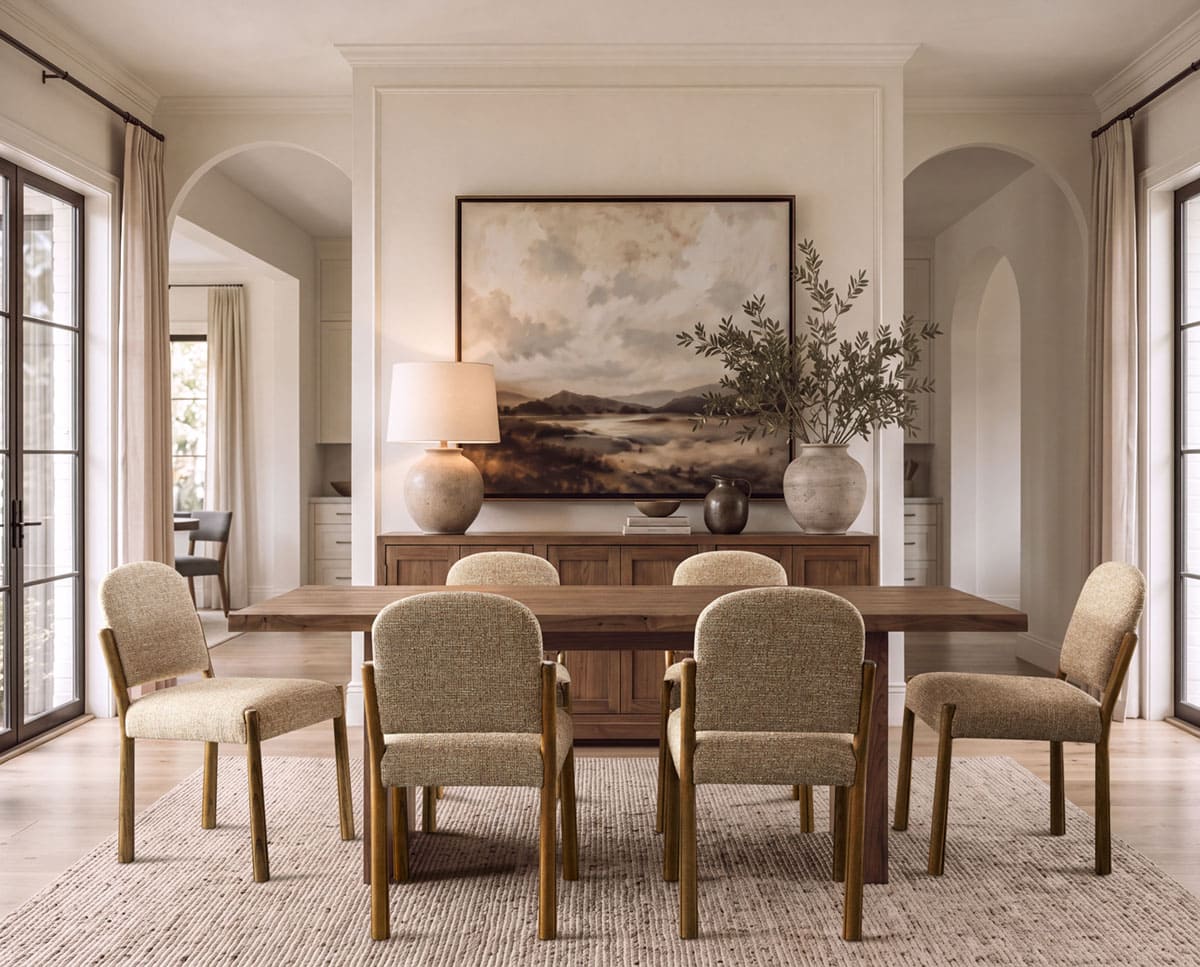 Zane Upholstered Dining Chair with Solid Oak Frame