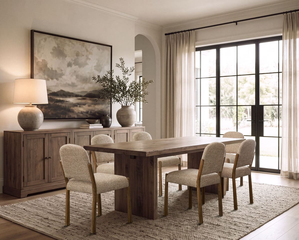 Zane Upholstered Dining Chair with Solid Oak Frame