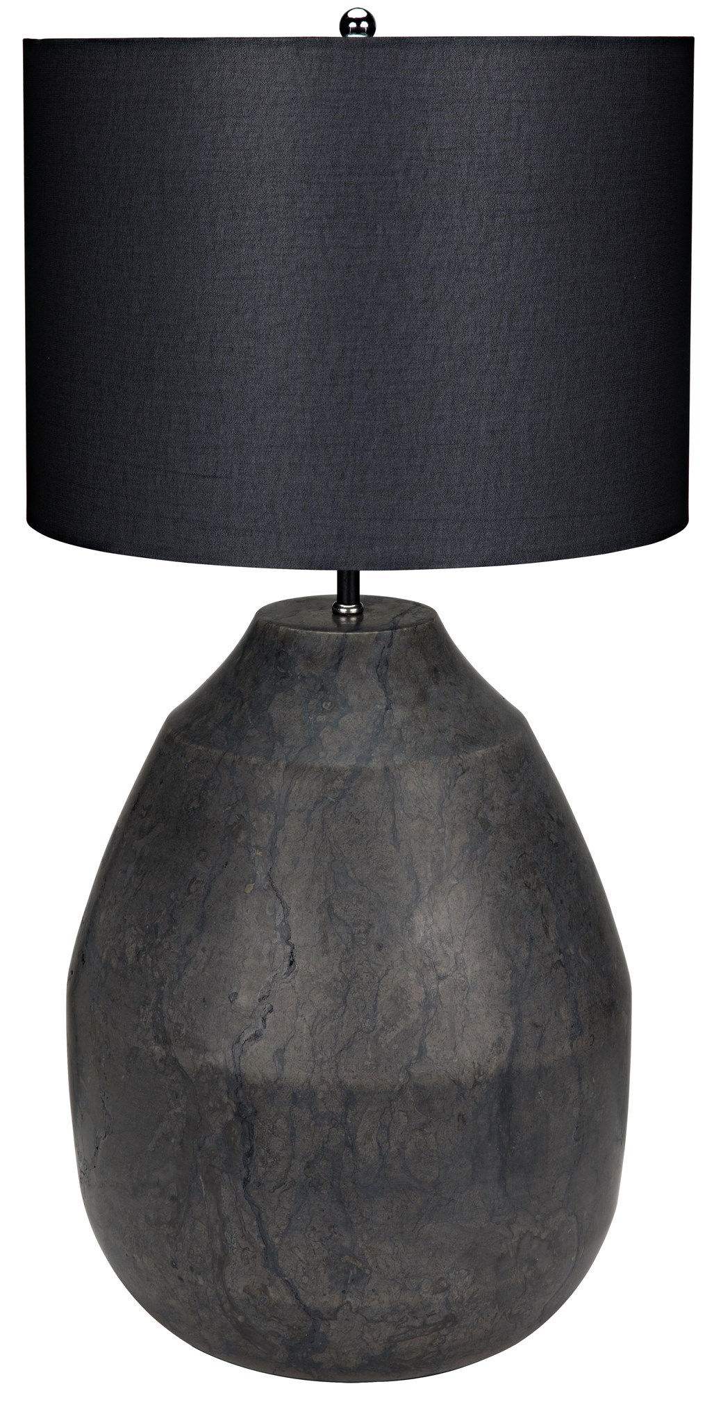 Figaro Lamp w/Black Shade, Black Stone