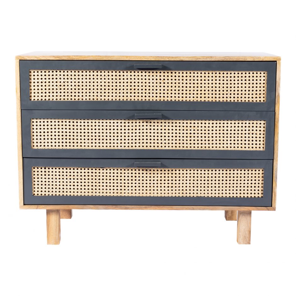 Ashton striped wood chest