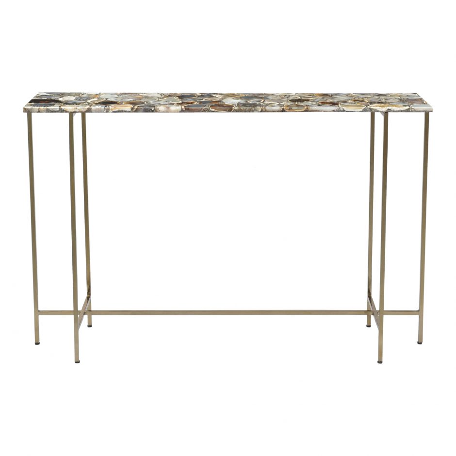 Console Table Natural Black Agate