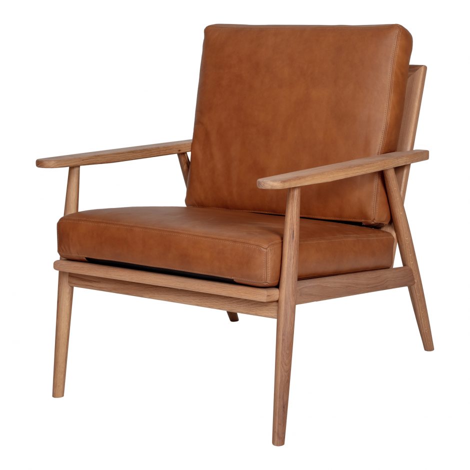 Harper Leather Lounge Chair Tan