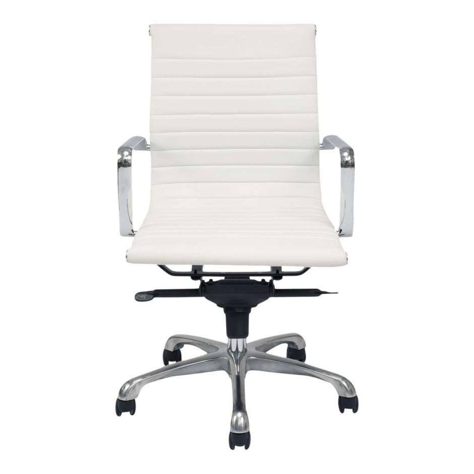 Omega Swivel Office Chair Low Back White