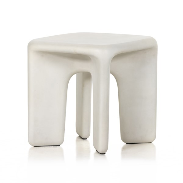 Dante End Table – White Concrete