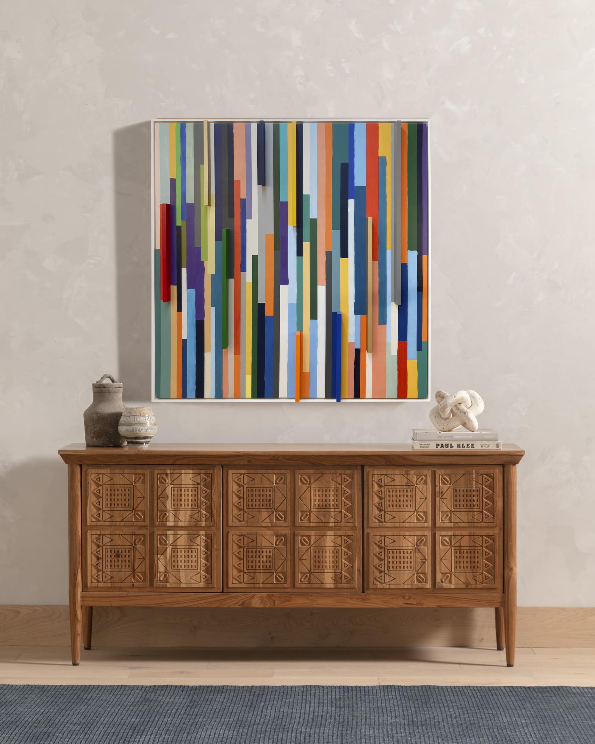 Rainbow strokes colorful painting square