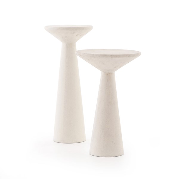 Ravine Concrete Accent Tables, Set Of 2 White
