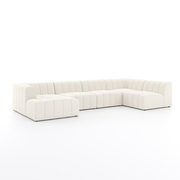 Langham Channeled 5-pc Sectional White