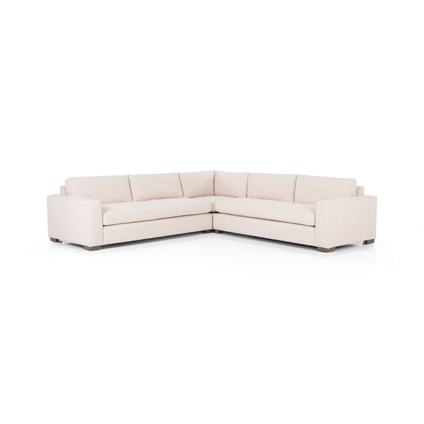 Boone 3-pc Sectional White