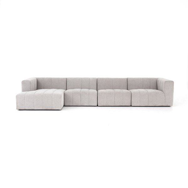 Langham Channeled 4-pc Sectional Light Grey