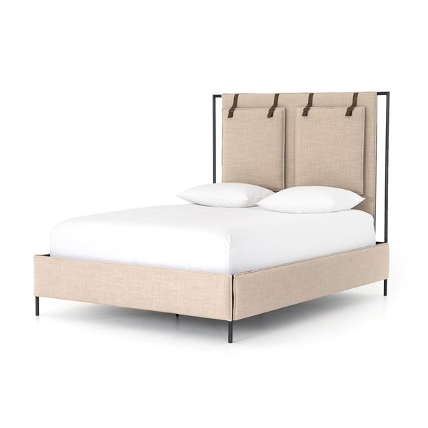 Leigh Upholstered Bed Beige