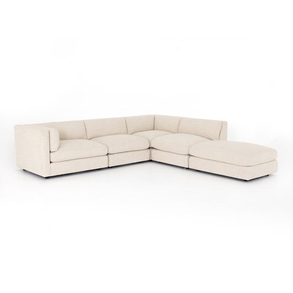 Cosette 4-pc Sectional w/ Ottoman Cream