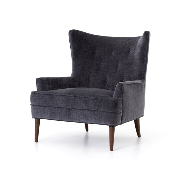Clermont Chair – Charcoal Worn Velvet