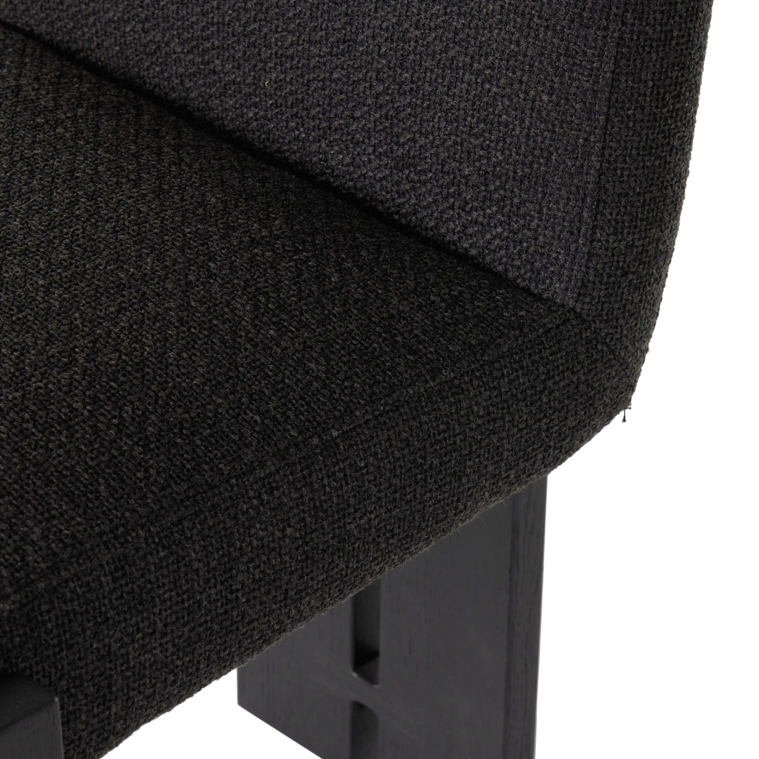 Black dining chair close up