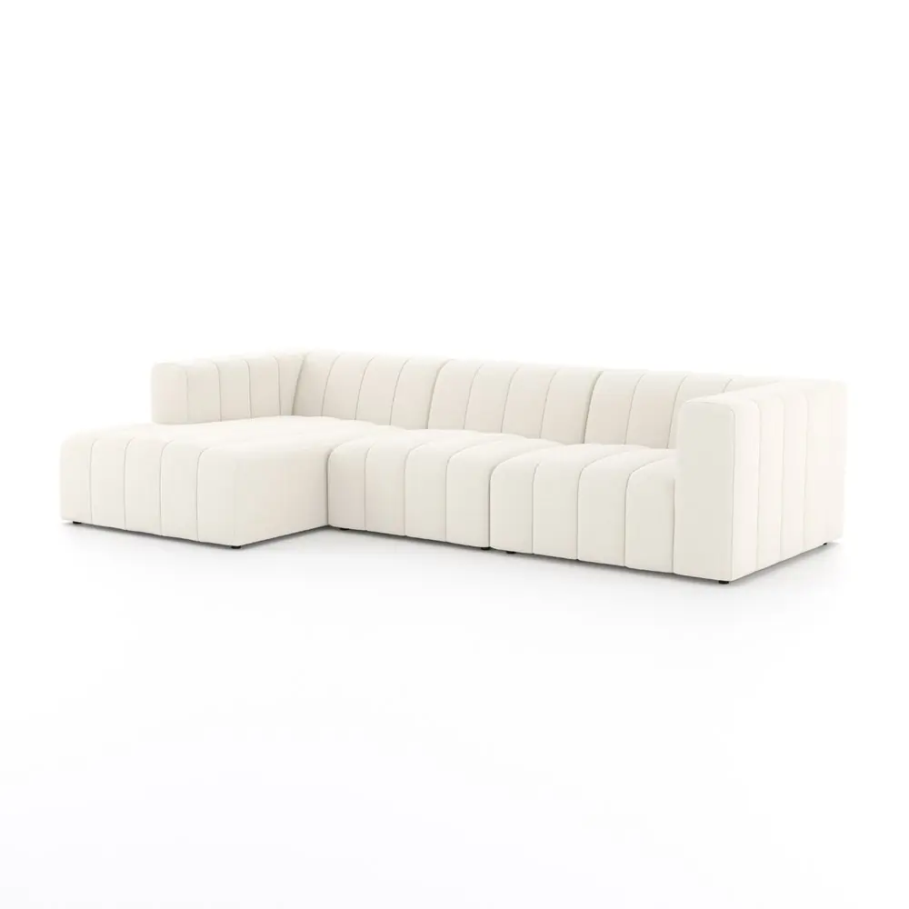 Langham Channeled 3-pc Sectional White