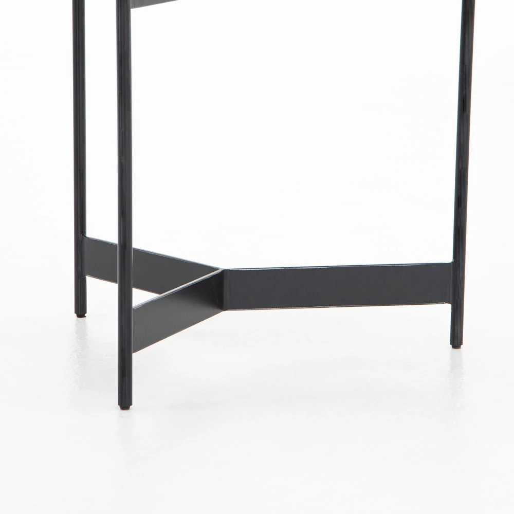 Nathaniel End Table – Bright Brass Clad